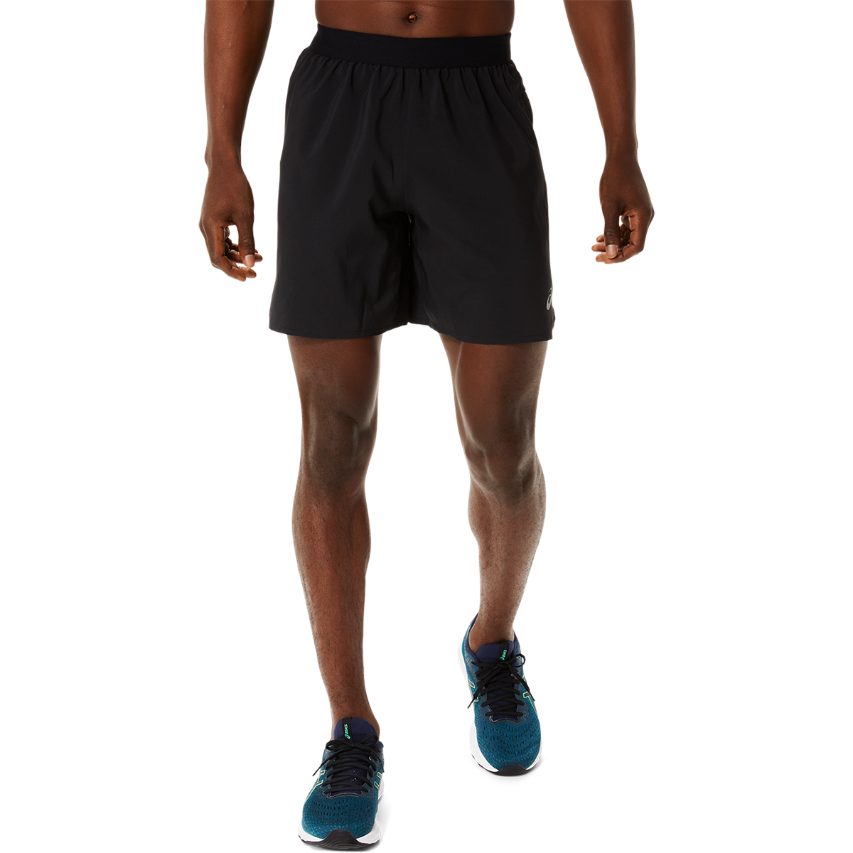 Asics Road 2-in-1 7" Short — Performance Black - Carrier Grey — Size Small — Back View