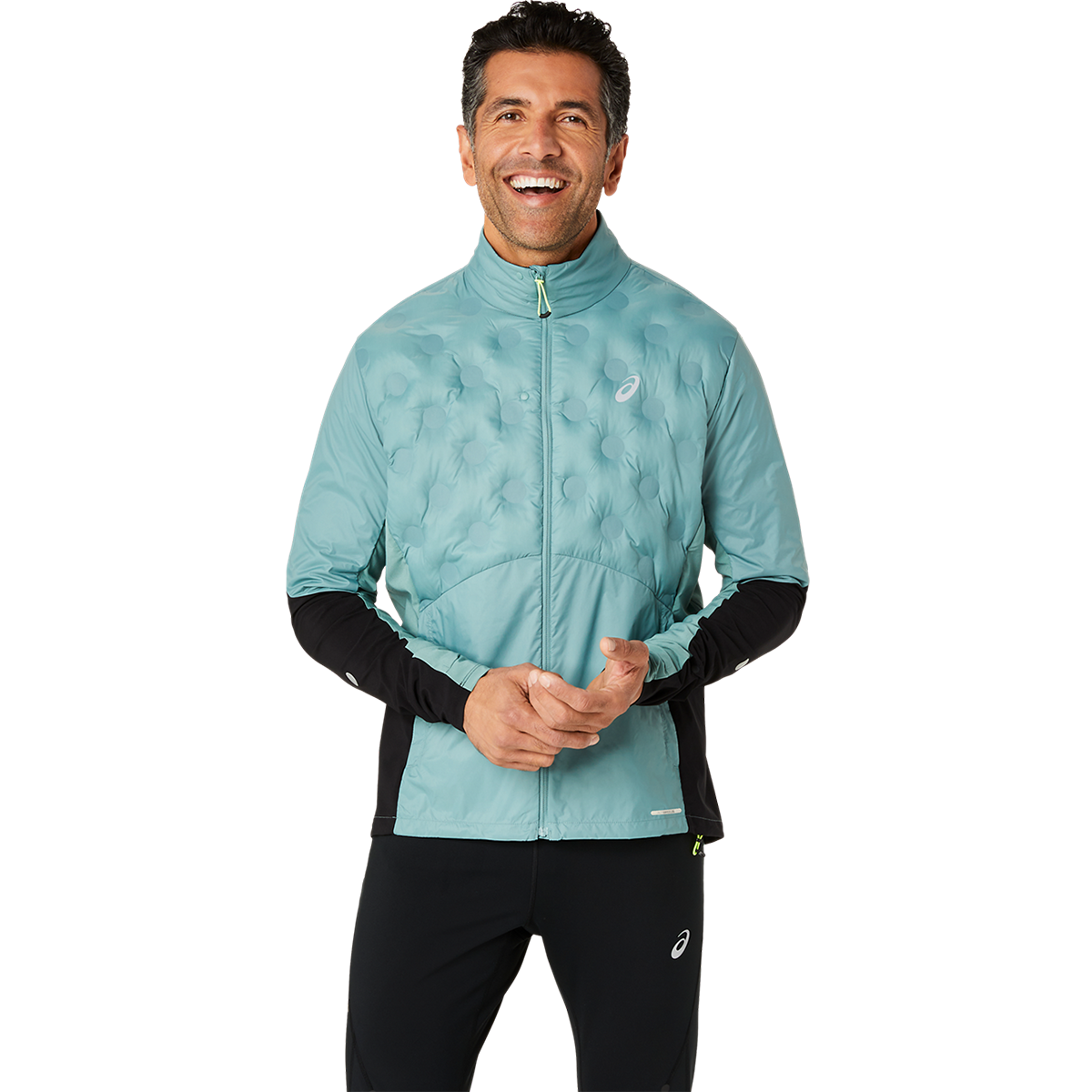 Asics Road Winter Jacket — Celadon — Size Small — Front View