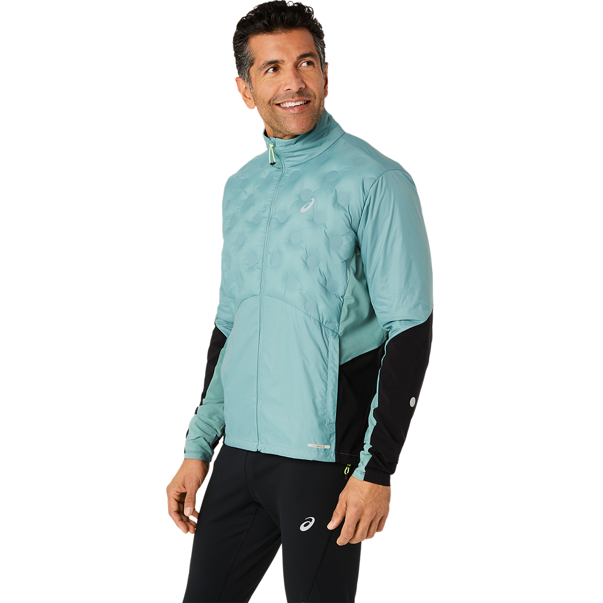 Asics Road Winter Jacket — Celadon — Size Small — Side View