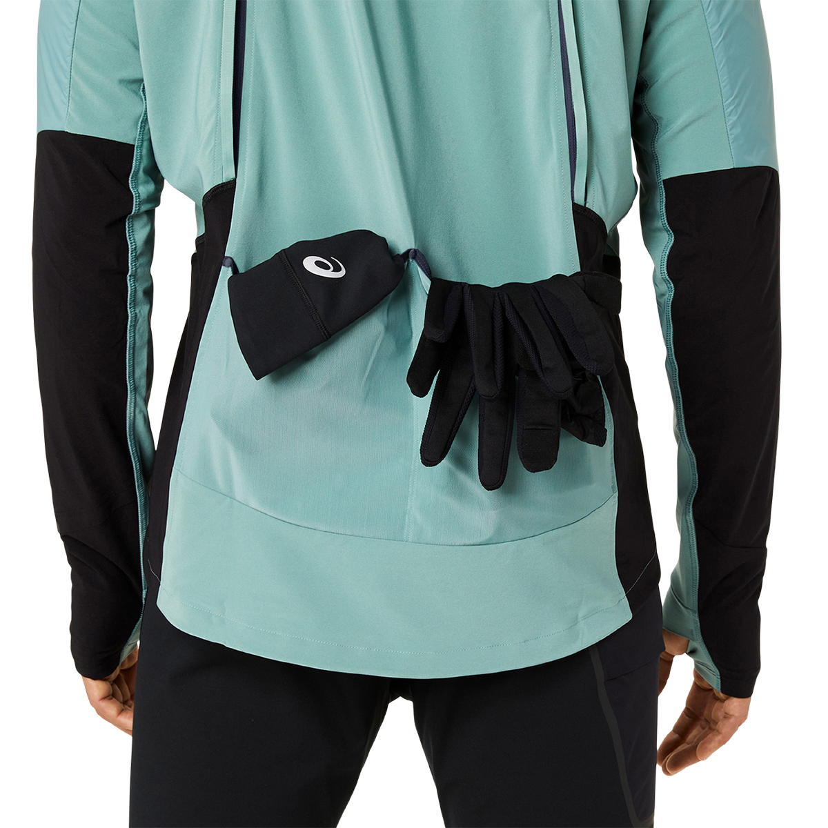 Asics Road Winter Jacket — Celadon — Size Small — Top View