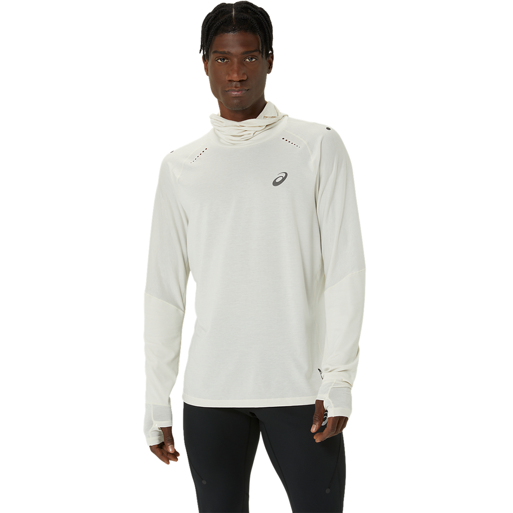 Asics Metarun Winter LS Hoodie — Birch — Size Small — Front View