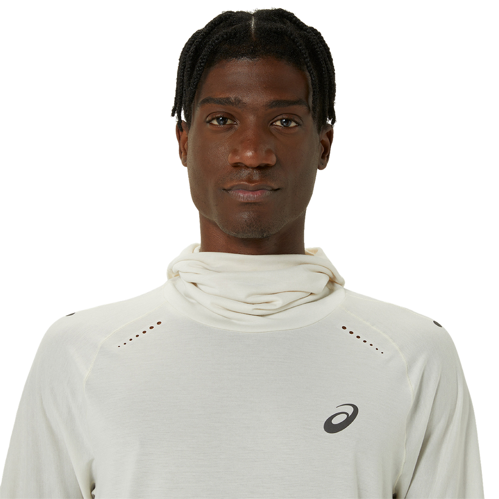 Asics Metarun Winter LS Hoodie — Birch — Size Small — Lifestyle View