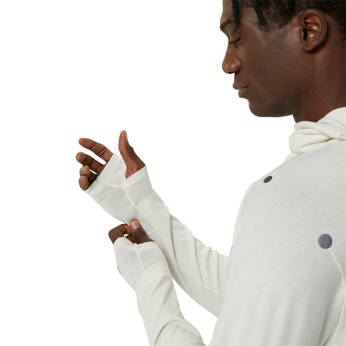 Asics Metarun Winter LS Hoodie — Birch — Size Small — Detail View