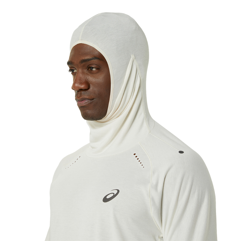 Asics Metarun Winter LS Hoodie — Birch — Size Small — Back View