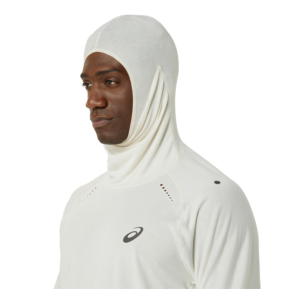 Asics Metarun Winter LS Hoodie — Birch — Size Small — Back View