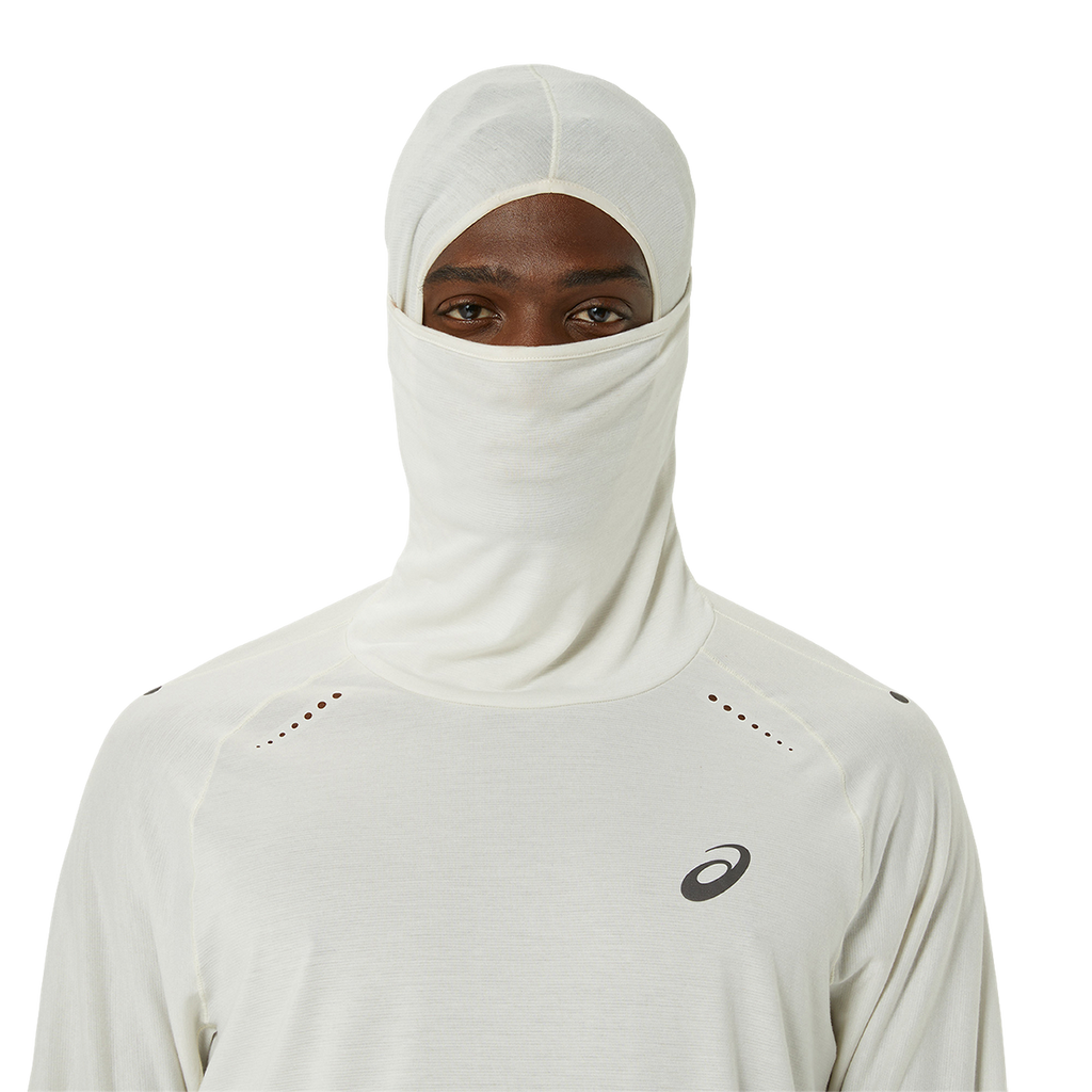 Asics Metarun Winter LS Hoodie — Birch — Size Small — Top View