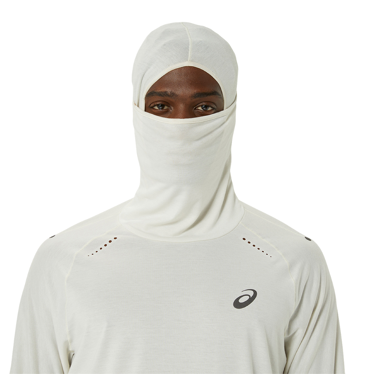 Asics Metarun Winter LS Hoodie — Birch — Size Small — Top View