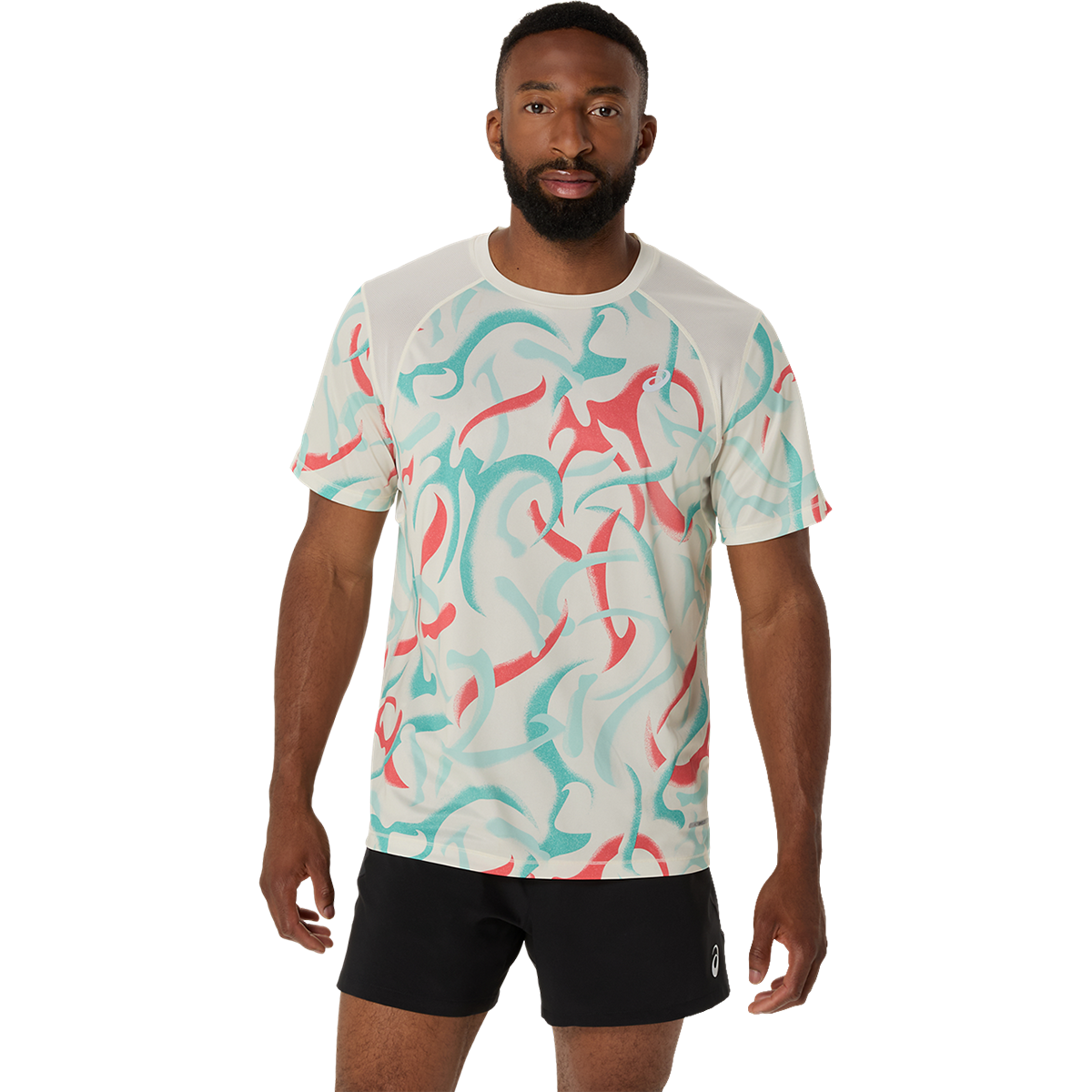 Asics Road All Over Print Shortsleeve Tee — Light Celadon - Celadon — Size Small — Alternate View 7