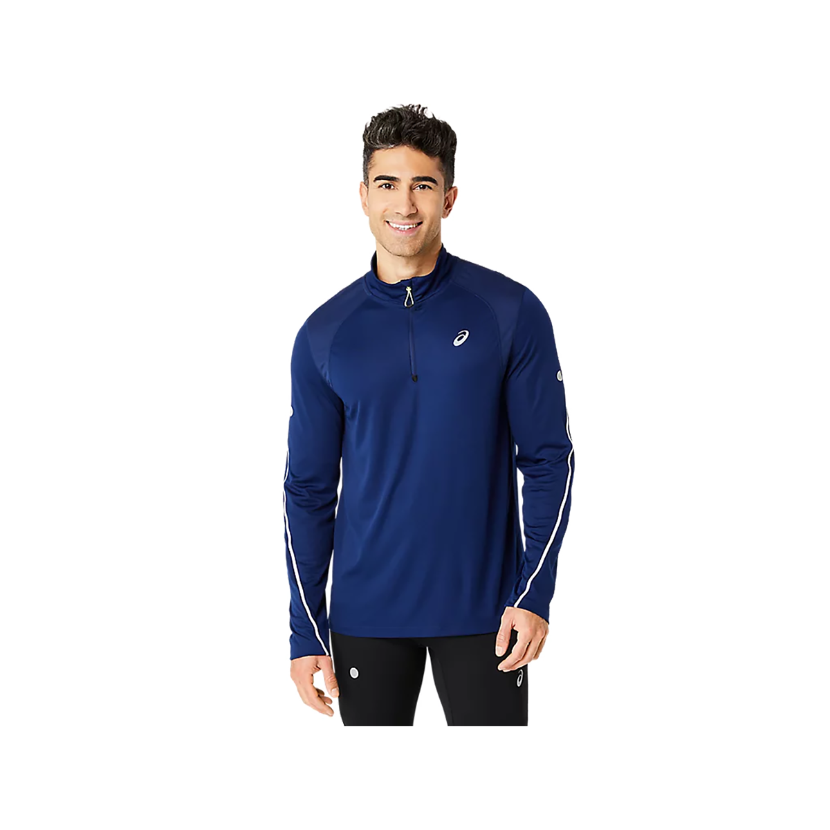 Asics Road Lite-Show 1/2 Zip Top — Blue Expanse — Size Small — Front View