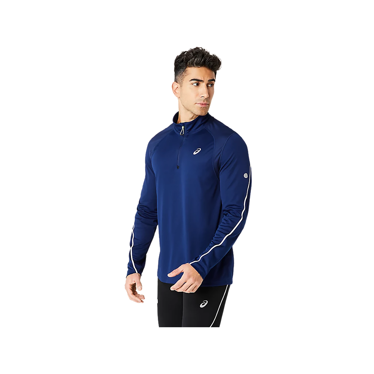 Asics Road Lite-Show 1/2 Zip Top — Blue Expanse — Size Small — Side View