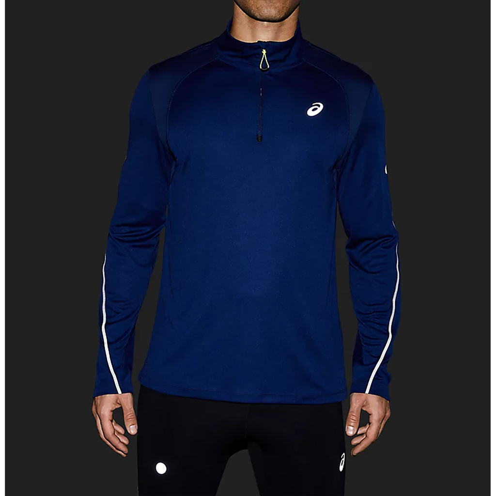 Asics Road Lite-Show 1/2 Zip Top — Blue Expanse — Size Small — Top View