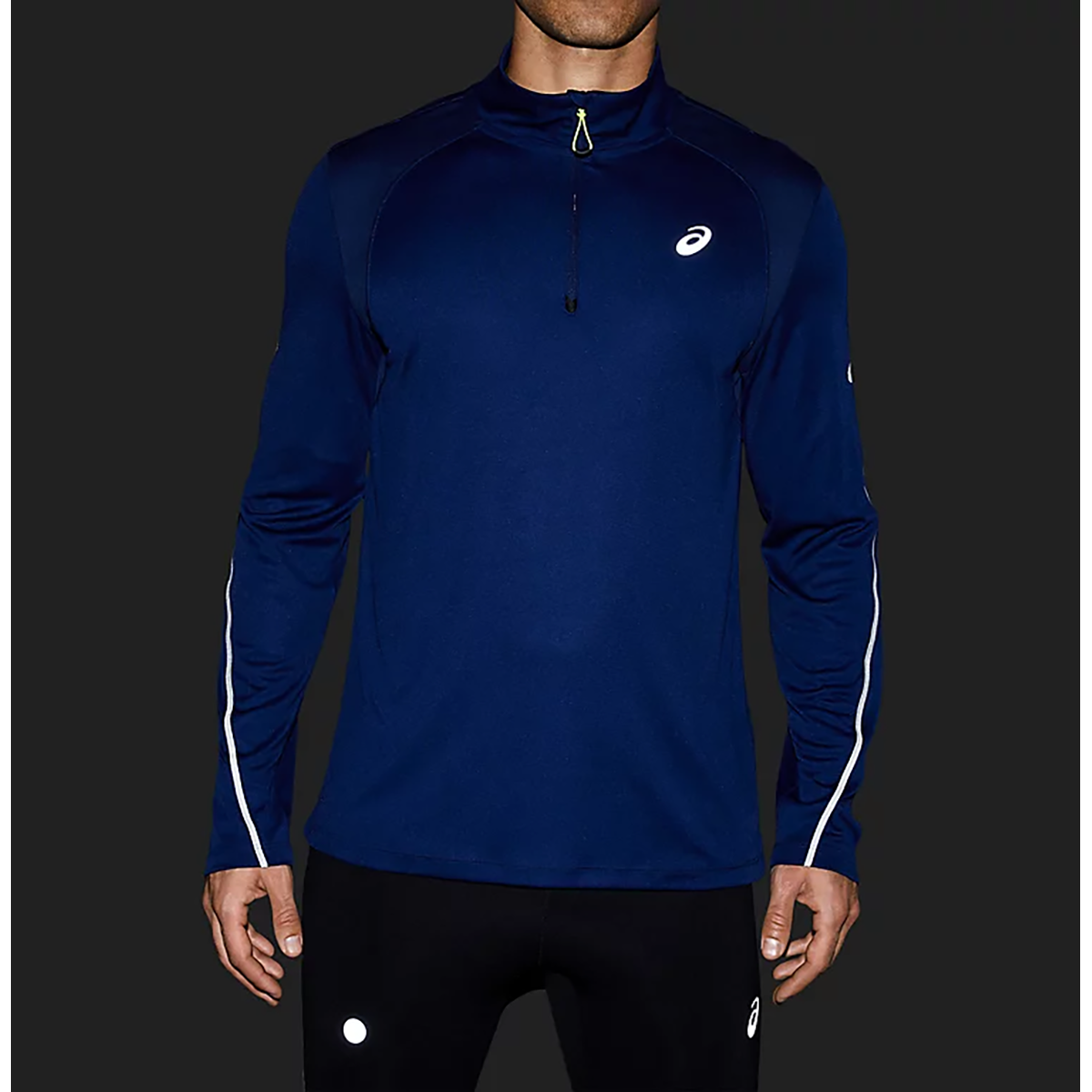 Asics Road Lite-Show 1/2 Zip Top — Blue Expanse — Size Small — Top View