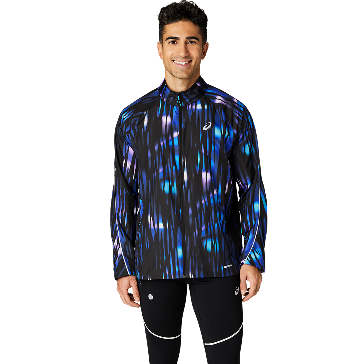 Asics Road Lite-Show Packable Jacket — Blue Expanse — Size Small — Front View