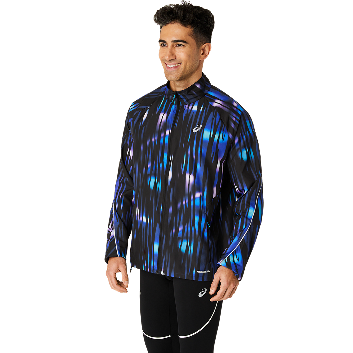 Asics Road Lite-Show Packable Jacket — Blue Expanse — Size Small — Side View