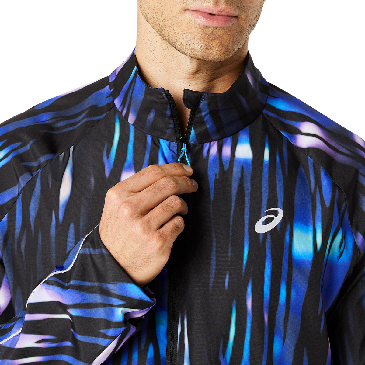Asics Road Lite-Show Packable Jacket — Blue Expanse — Size Small — Top View