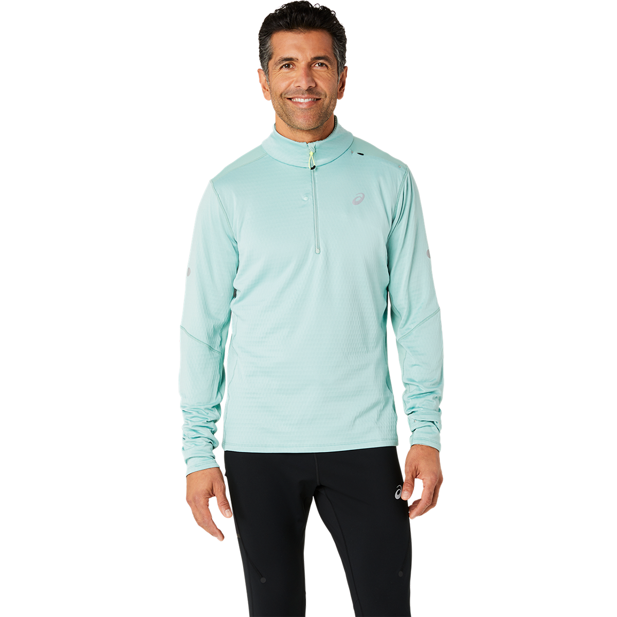 Asics Road Winter 1/2 Zip Mid Layer — Light Celadon — Size Small — Front View