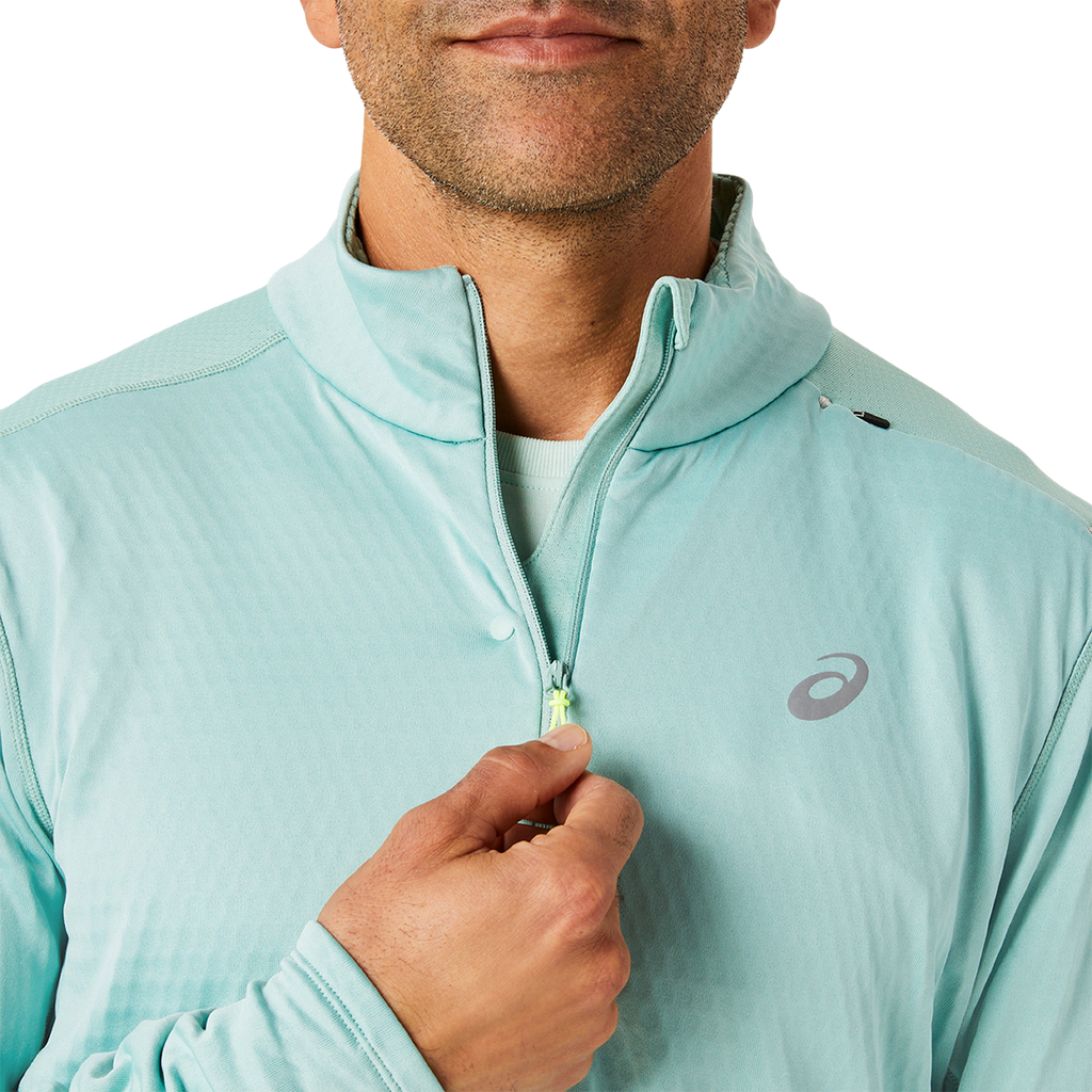 Asics Road Winter 1/2 Zip Mid Layer — Light Celadon — Size Small — Top View