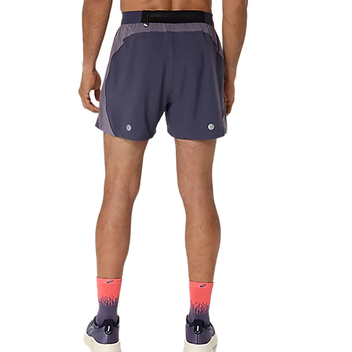 Asics Road 5in Short — Performance Black - Graphite Grey — Size Large — Back View