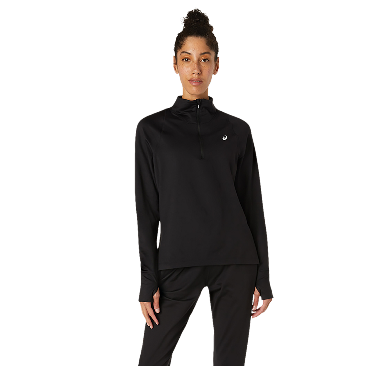 Asics Thermopolis Half Zip — Performance Black — Size XSmall — Lifestyle View