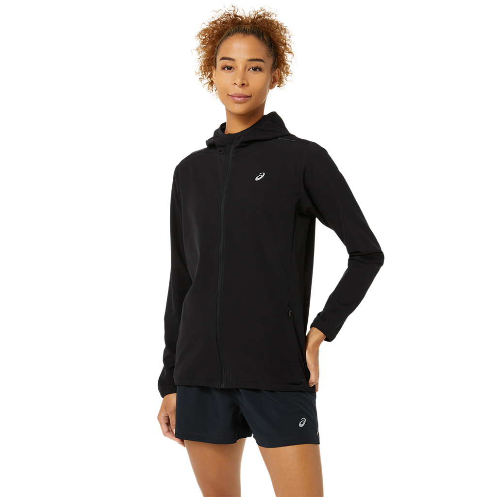Asics Ready-Set Jacket — Performance Black — Size XSmall — Front View