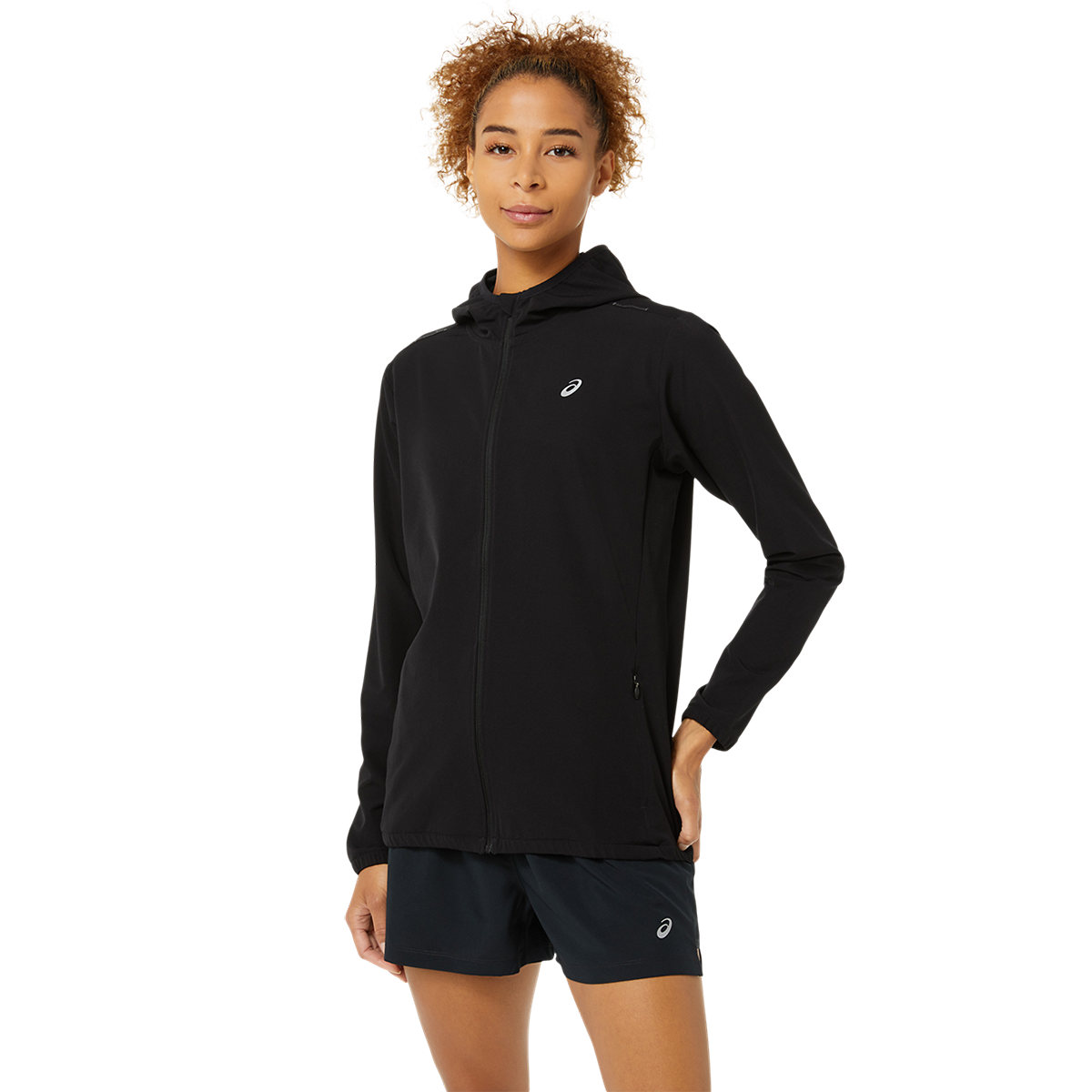 Asics Ready-Set Jacket — Performance Black — Size XSmall — Front View