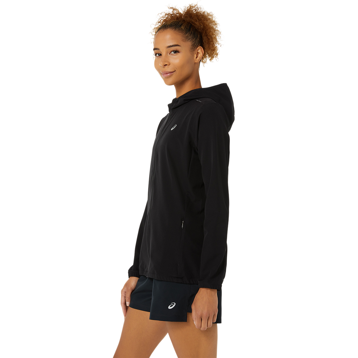 Asics Ready-Set Jacket — Performance Black — Size XSmall — Side View