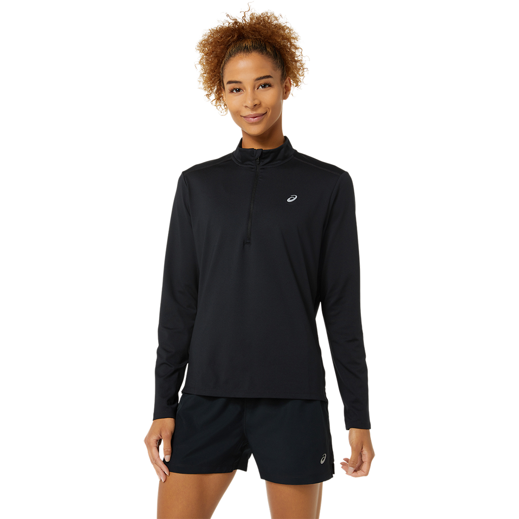 Asics Ready-Set Half Zip — Performance Black — Size XSmall — Front View