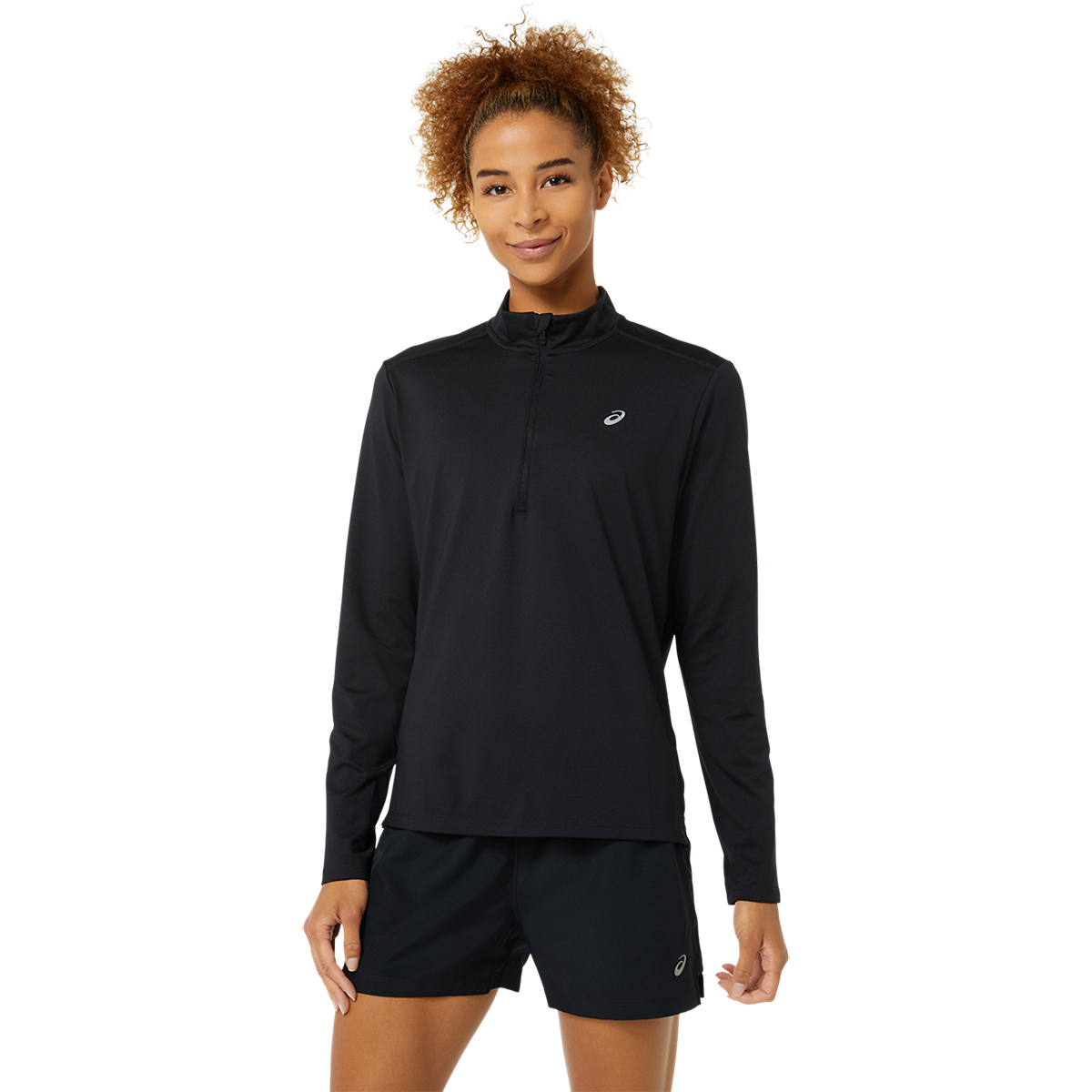 Asics Ready-Set Half Zip — Performance Black — Size XSmall — Front View