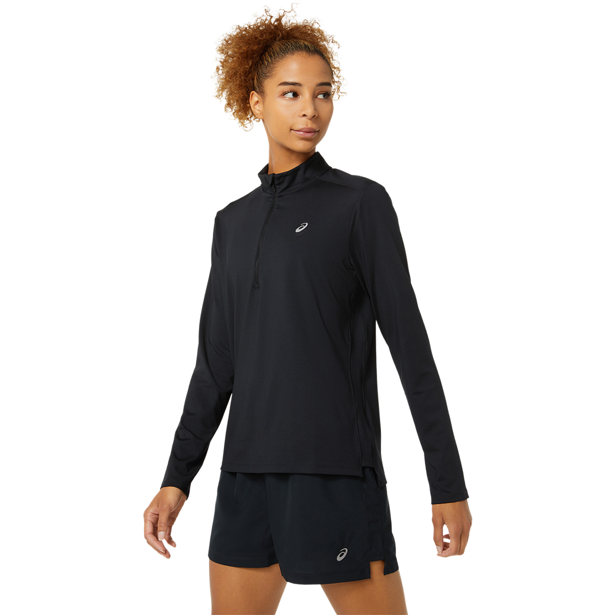 Asics Ready-Set Half Zip — Performance Black — Size XSmall — Side View