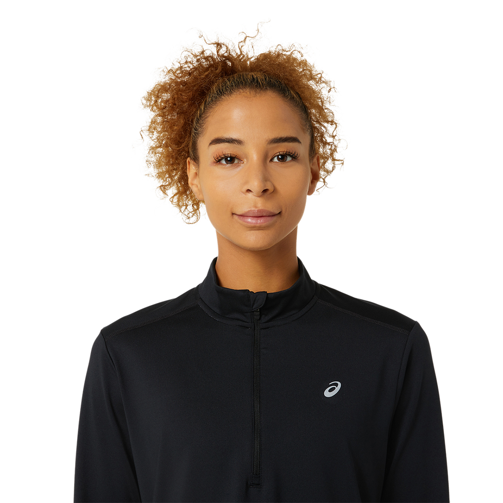 Asics Ready-Set Half Zip — Performance Black — Size XSmall — Top View
