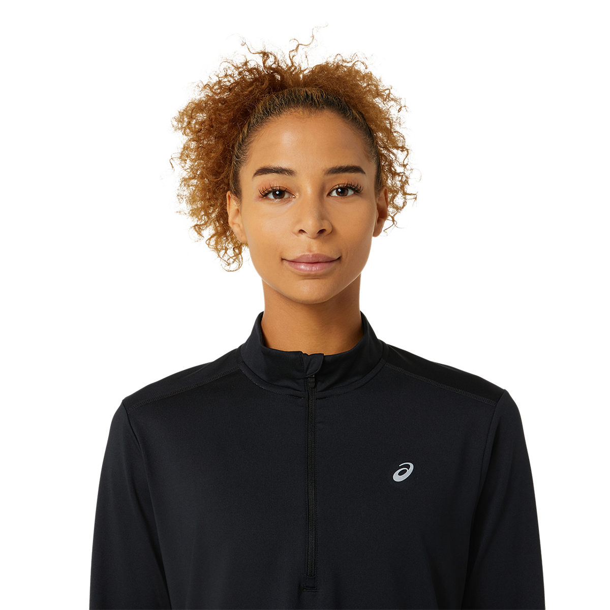 Asics Ready-Set Half Zip — Performance Black — Size XSmall — Top View