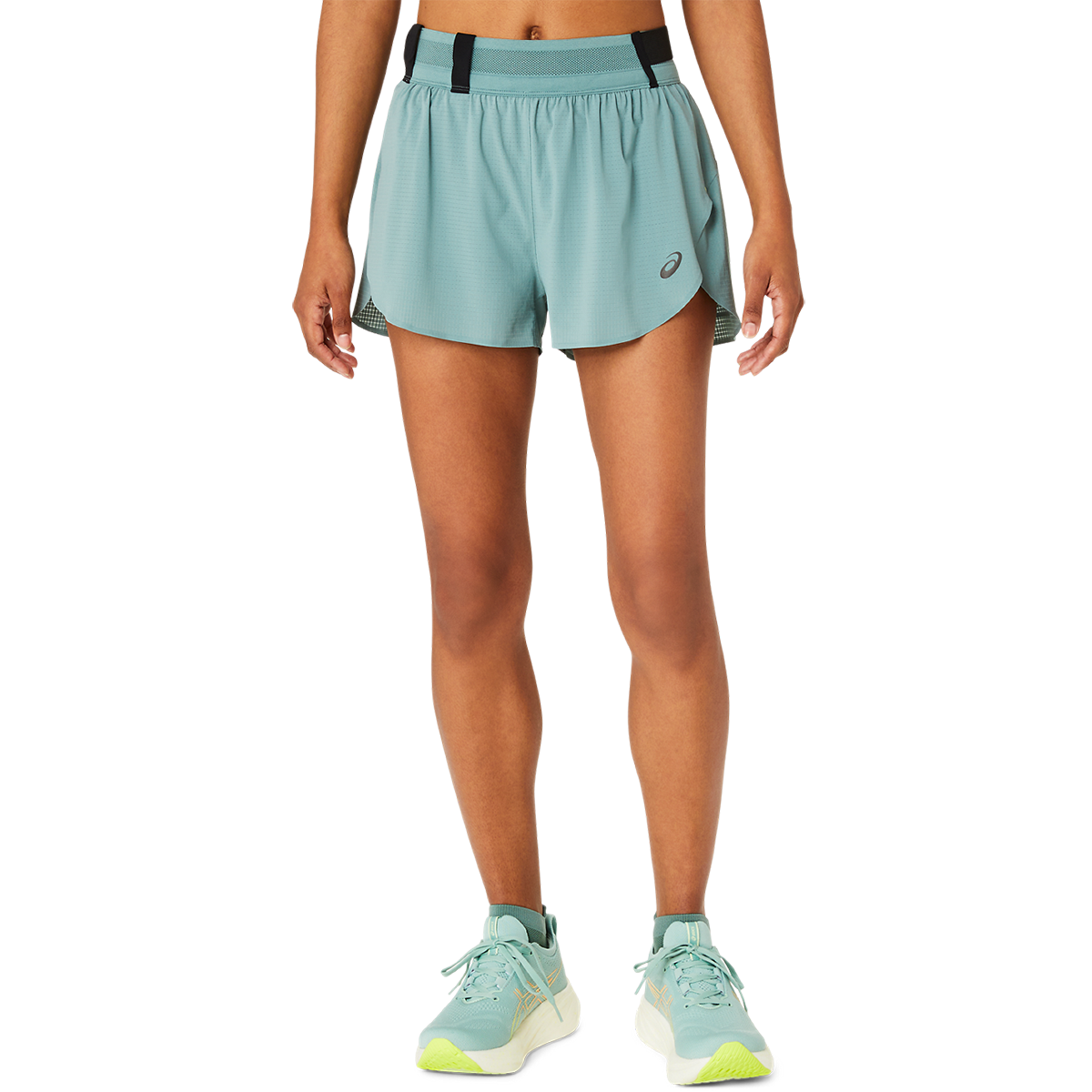 Asics Metarun Split Short — Celadon — Size XSmall — Front View