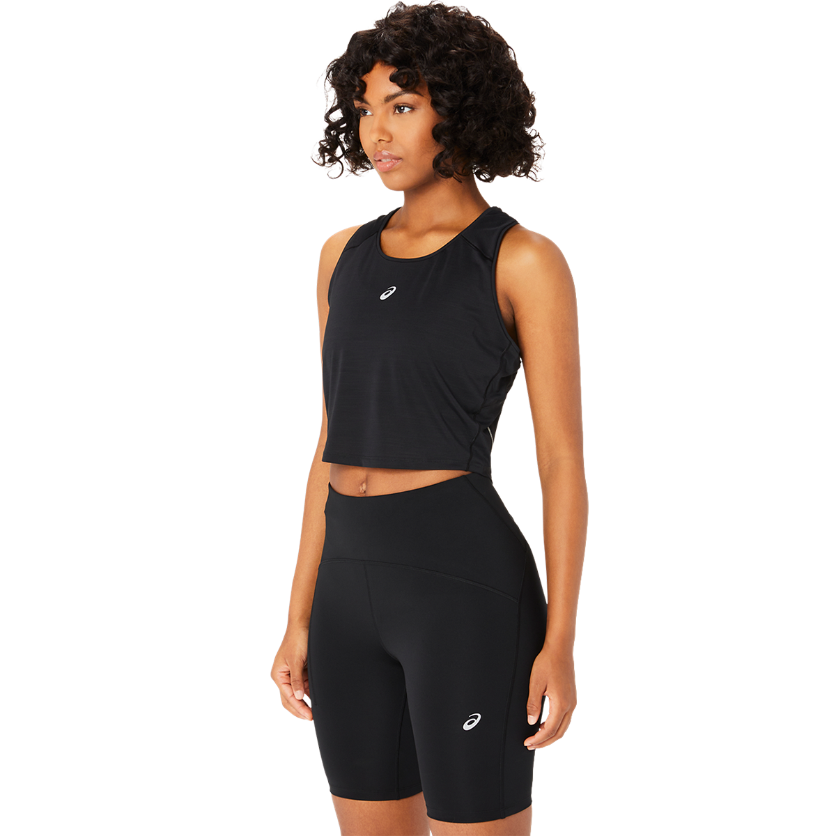 Asics Road Crop Top — Performance Black — Size XSmall — Side View