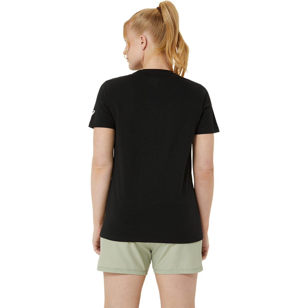 Asics PR Poly Cotton Tee — Performance Black — Size XSmall — Back View