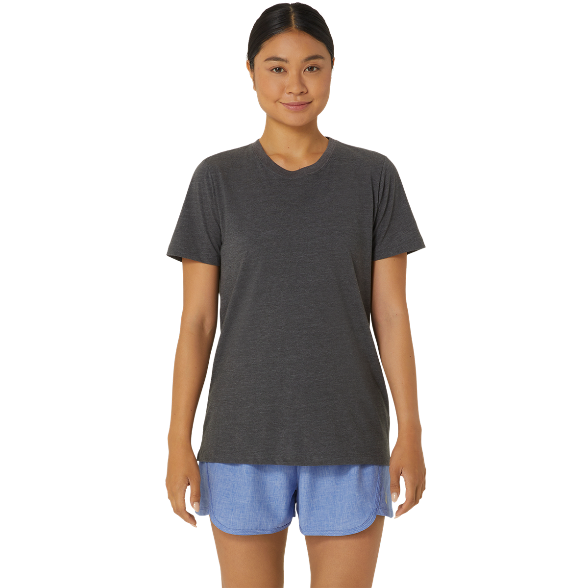 Asics PR Poly Cotton Tee — Performance Black — Size XSmall — Top View