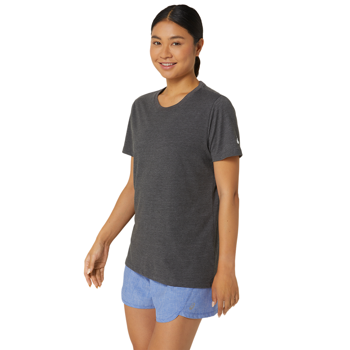 Asics PR Poly Cotton Tee — Performance Black — Size XSmall — Detail View