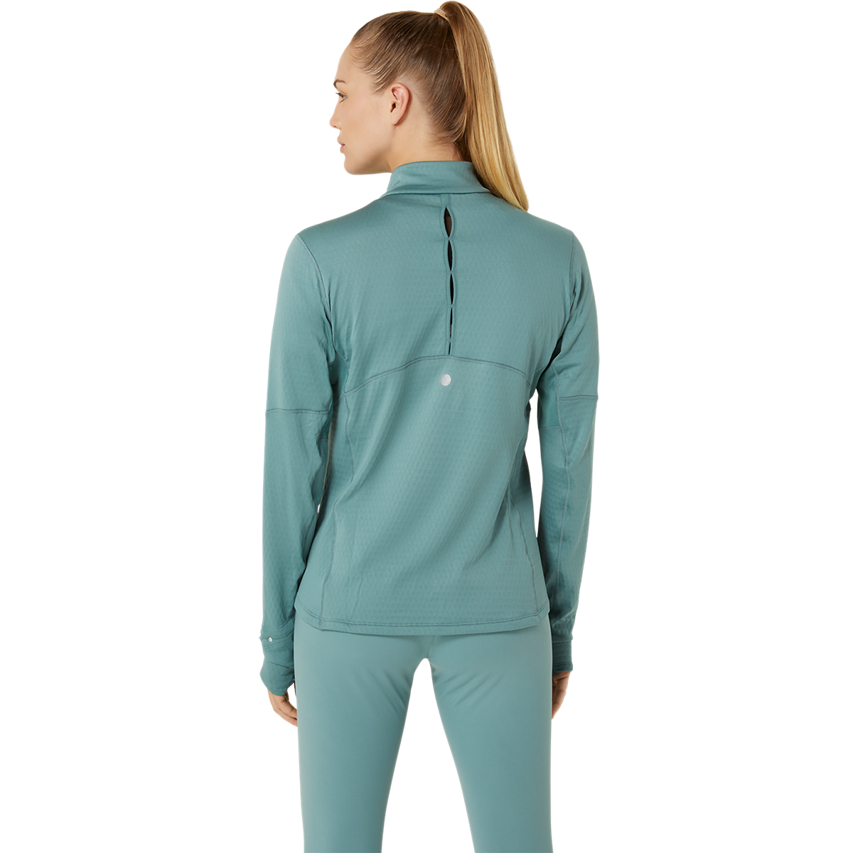 Asics Road Winter 1/2 Zip Mid Layer — Celadon — Size XSmall — Side View