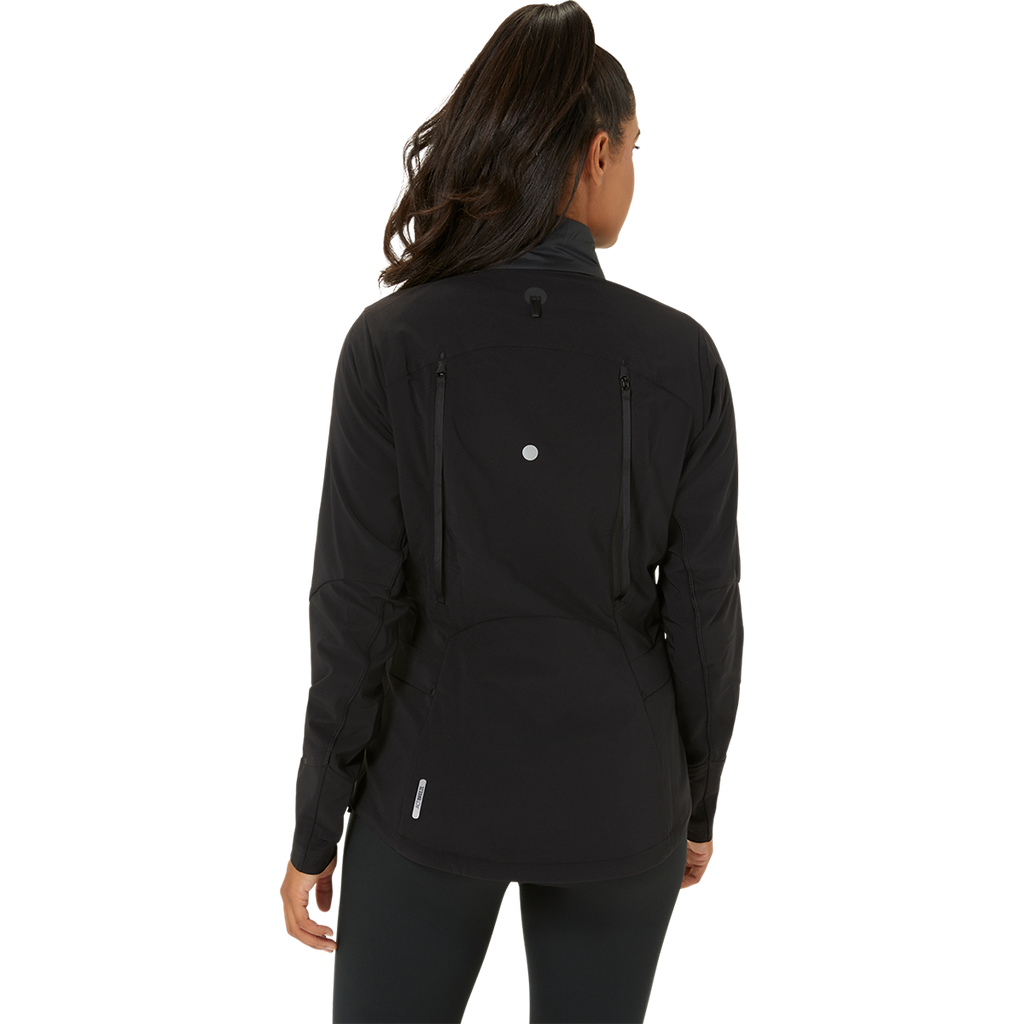 Asics Road Winter Jacket — Performance Black — Size XSmall — Top View