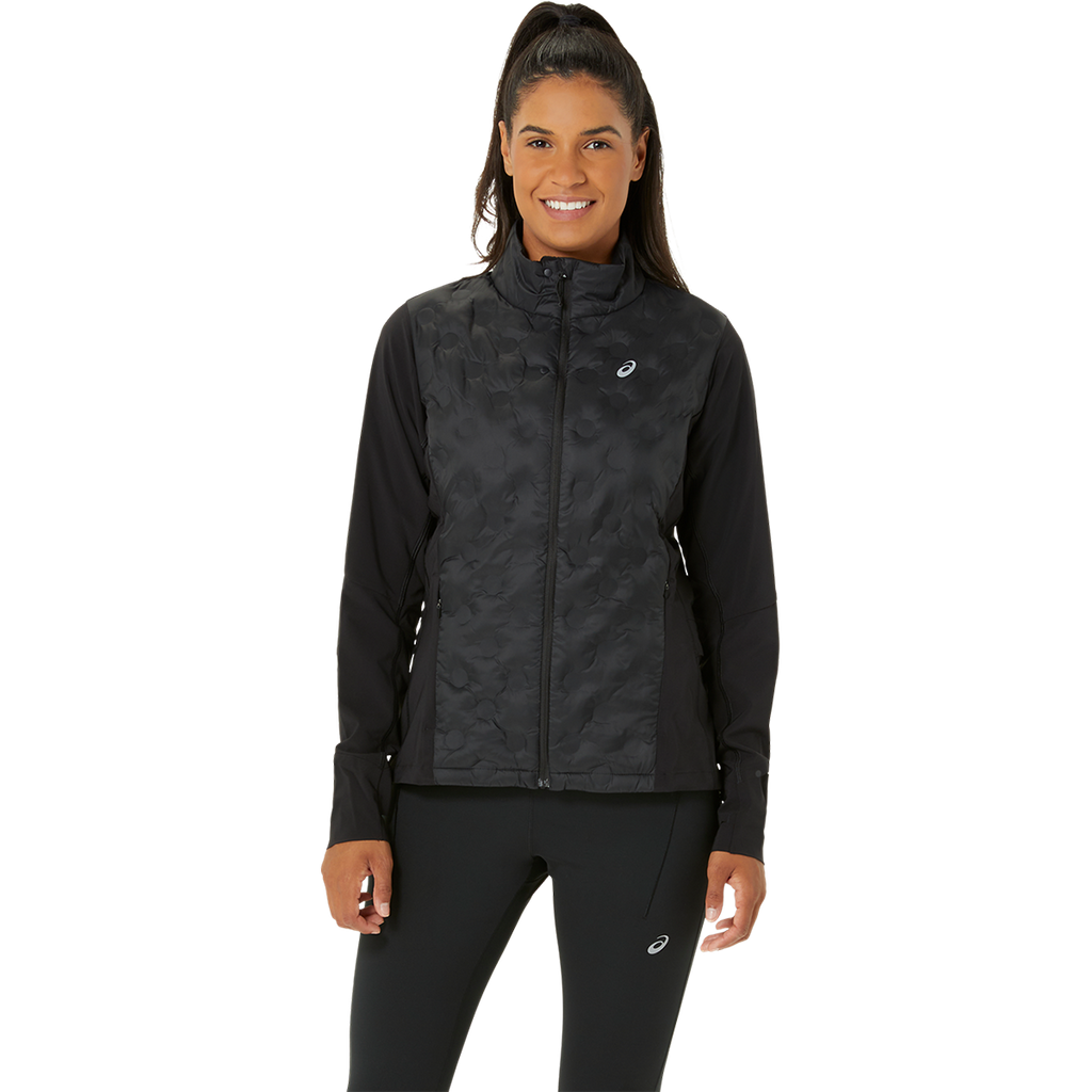 Asics Road Winter Jacket — Performance Black — Size XSmall — Front View