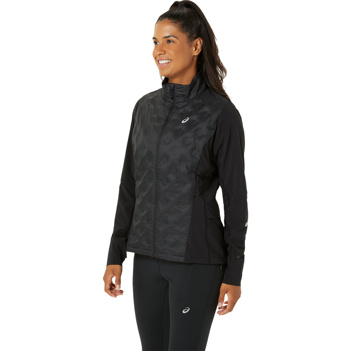 Asics Road Winter Jacket — Performance Black — Size XSmall — Side View