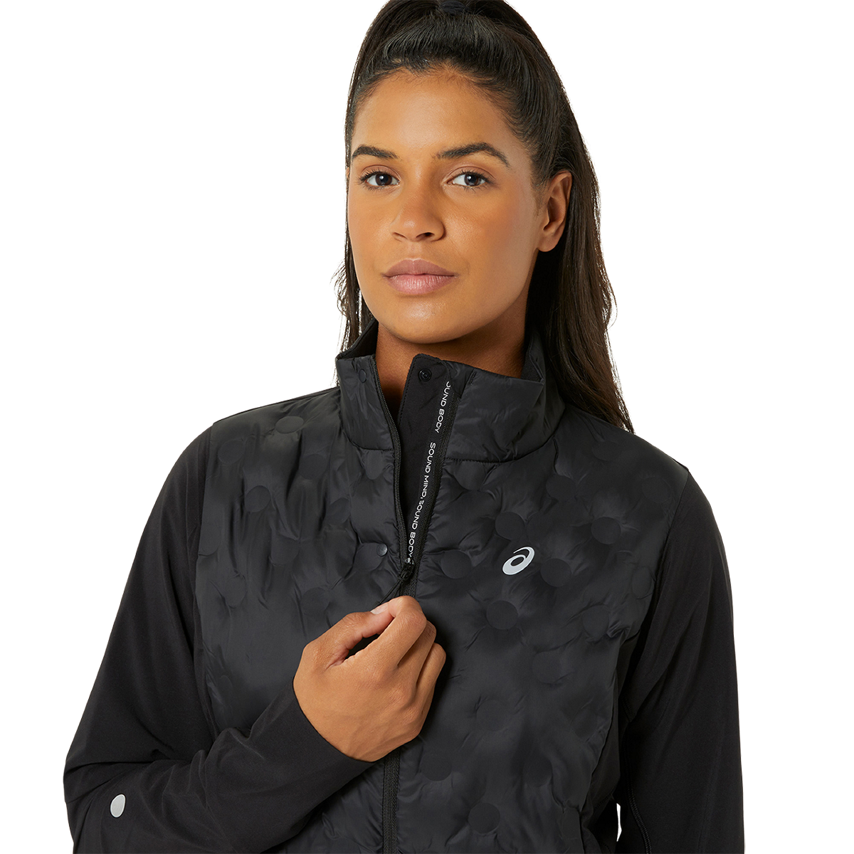 Asics Road Winter Jacket — Performance Black — Size XSmall — Back View