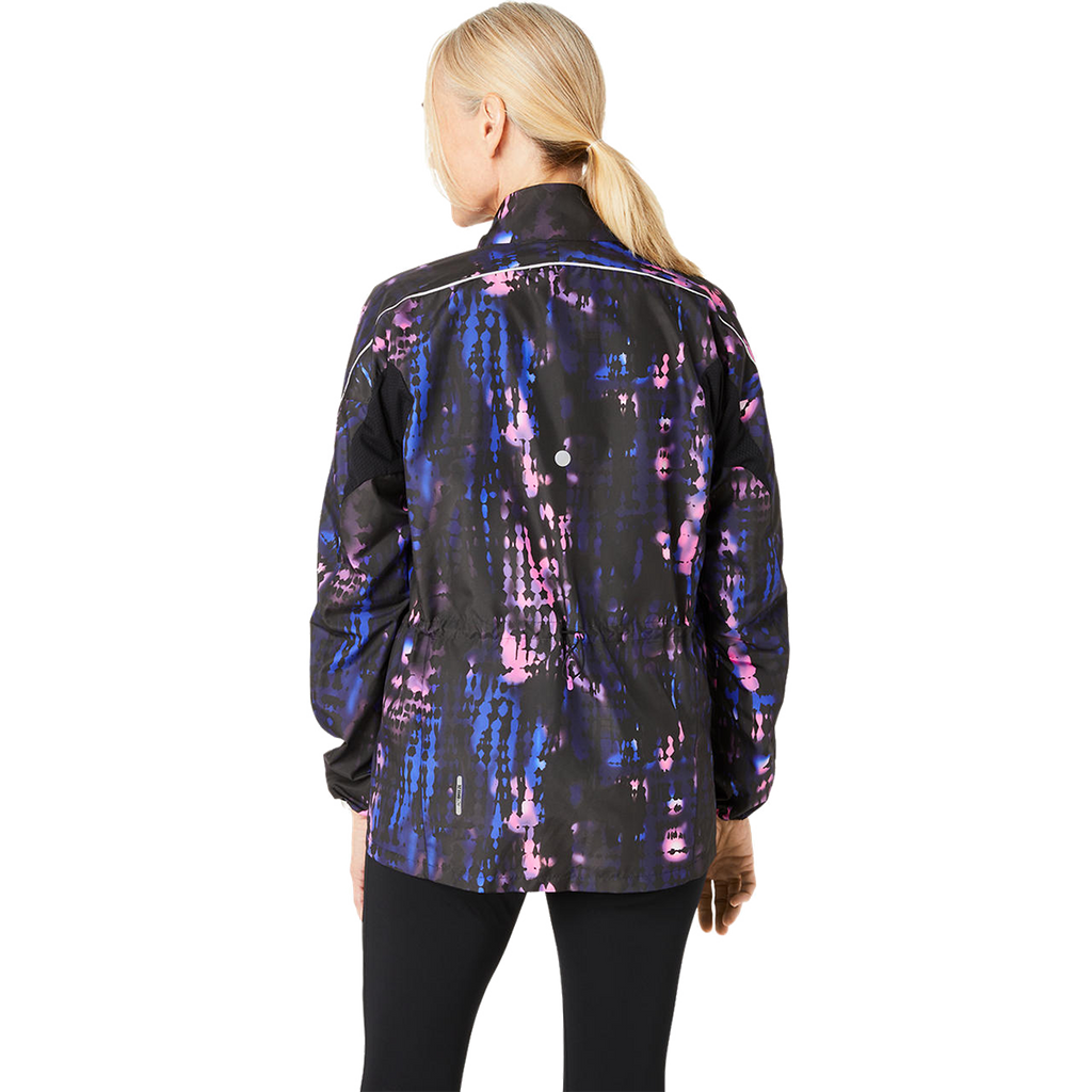 Asics Road Lite-Show Packable Jacket — Performance Black - Bold Magenta — Size Small — Back View