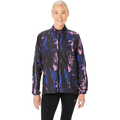 Asics Road Lite-Show Packable Jacket — Performance Black - Bold Magenta — Size Small — Front View