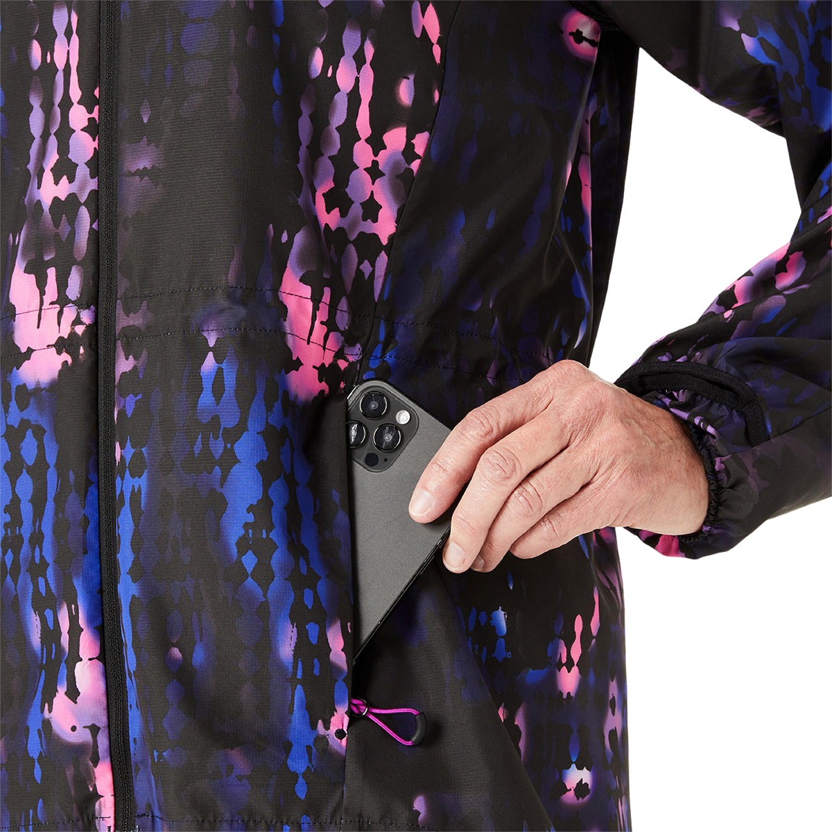 Asics Road Lite-Show Packable Jacket — Performance Black - Bold Magenta — Size Small — Alternate View 7