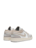 Air Jordan 1 Low Se Craft Tech Grey Sneakers — Grey/Beige/White — Size US M 9.5 - US W 11 — Back View