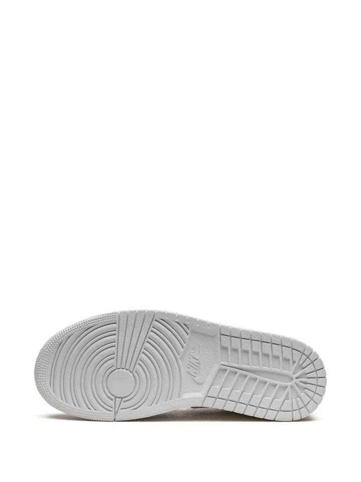 Air Jordan 1 Low Se Craft Tech Grey Sneakers — Grey/Beige/White — Size US M 9.5 - US W 11 — Top View
