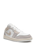 Air Jordan 1 Low Se Craft Tech Grey Sneakers — Grey/Beige/White — Size US M 9.5 - US W 11 — Side View