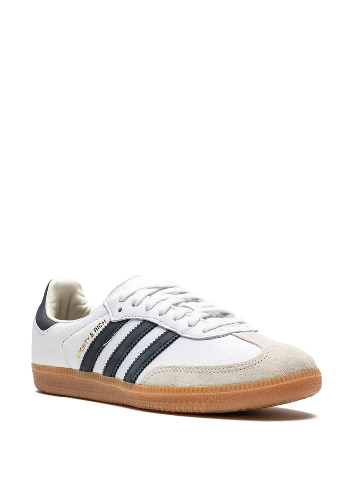 adidas Samba Sporty & Rich - White/Black Sneakers — White/Black — Size US M 7 - US W 8.5 — Side View