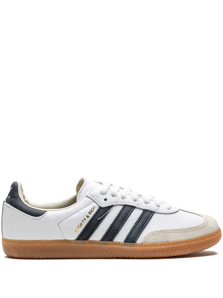adidas Samba Sporty & Rich - White/Black Sneakers — White/Black — Size US M 7 - US W 8.5 — Front View