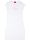 Diesel D Angiel Cut Out T Shirt Minidress — White — Size XS — Front View